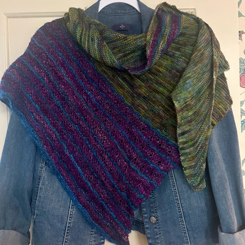 Hand knit shawl